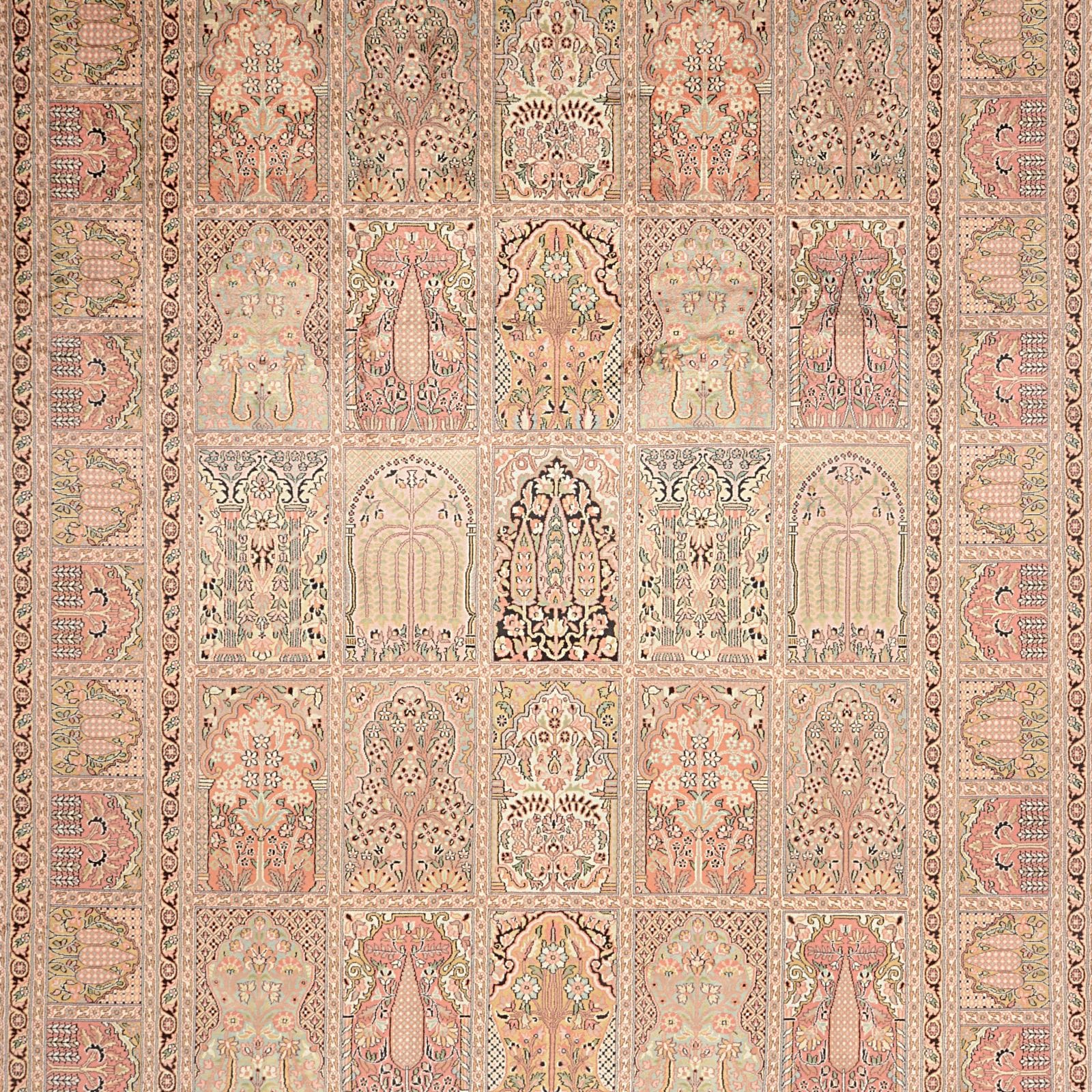 Kashmir Orientteppich 218 × 304 cm aus Wolle & Seide, handgeknüpft