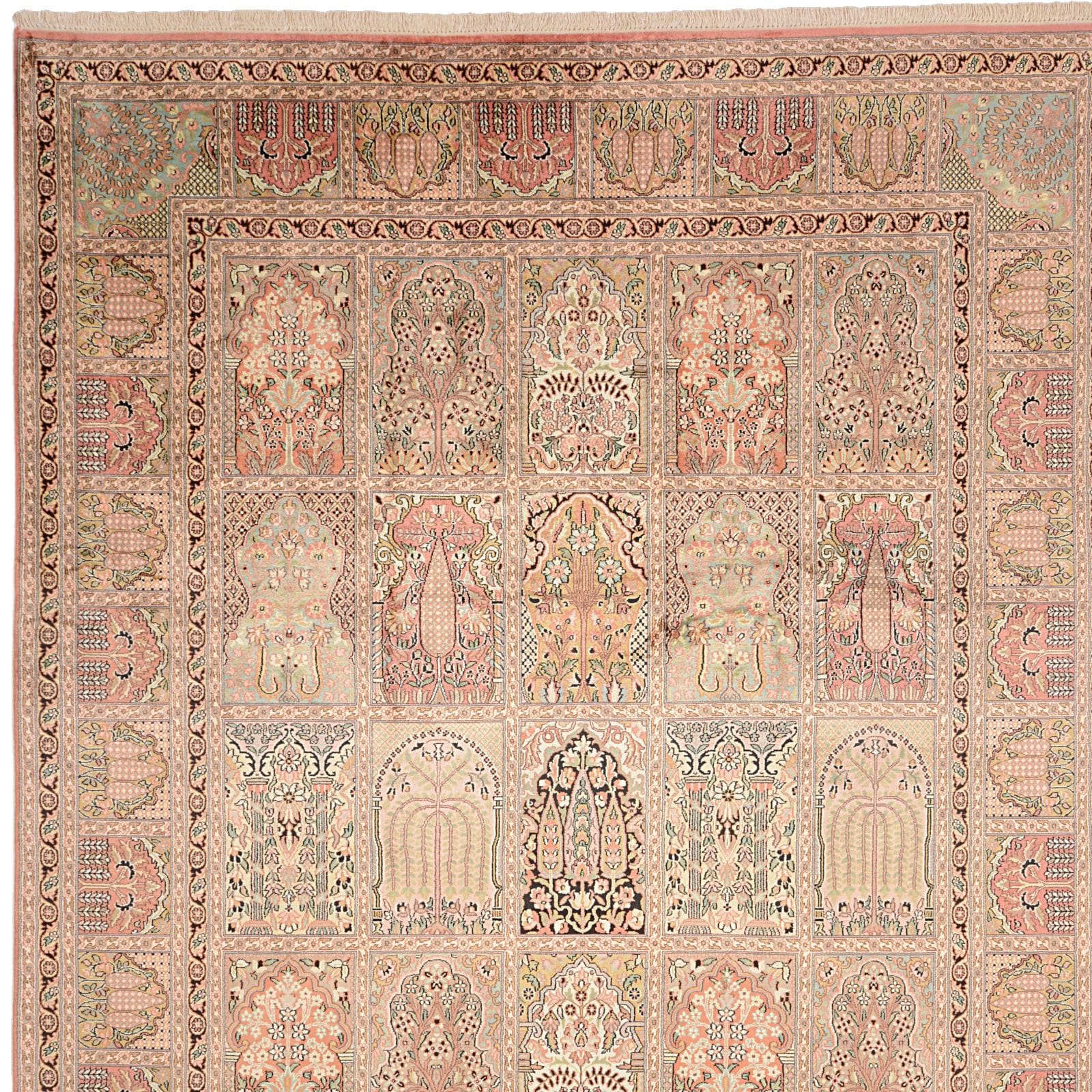 Kashmir Orientteppich 218 × 304 cm aus Wolle & Seide, handgeknüpft