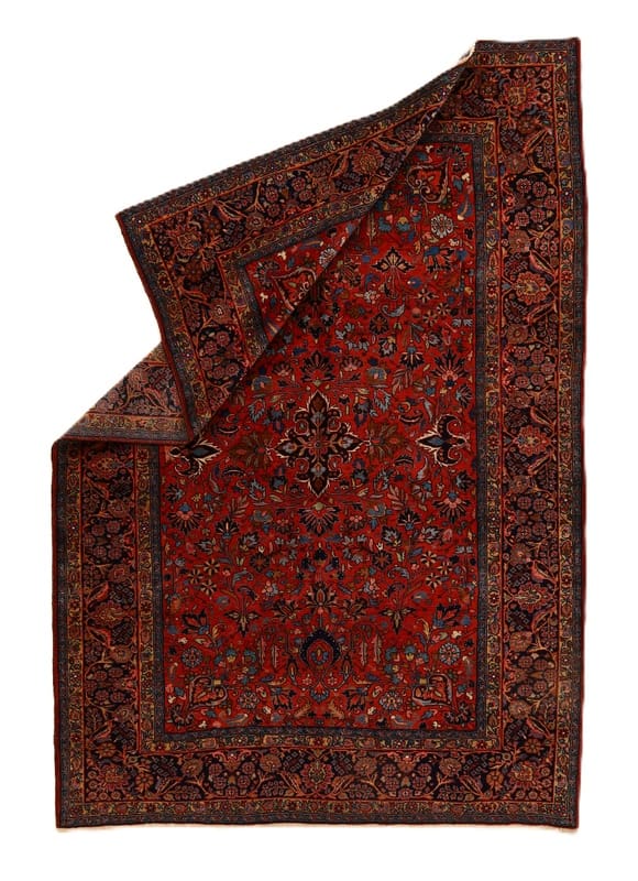 antiker-sarugh-teppich-282x191-cm-florales-muster-handgeknupft-2 Antiker Sarough Farahan Perserteppich, 280 × 190 cm, Wolle
