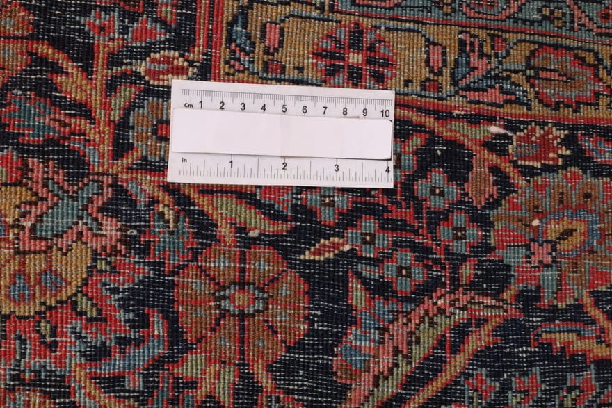 antiker-sarugh-teppich-282x191-cm-florales-muster-handgeknupft-5 Antiker Sarough Farahan Perserteppich, 280 × 190 cm, Wolle