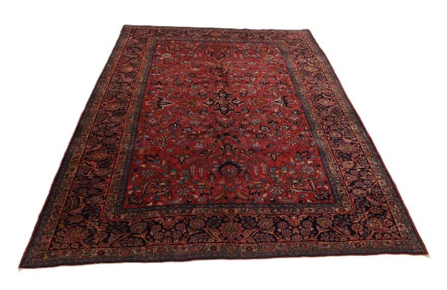 antiker-sarugh-teppich-282x191-cm-florales-muster-handgeknupft-6 Antiker Sarough Farahan Perserteppich, 280 × 190 cm, Wolle