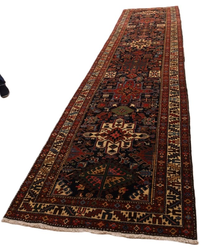 Heriz Perserteppich antik, 520 × 120 cm, Wolle & Seide