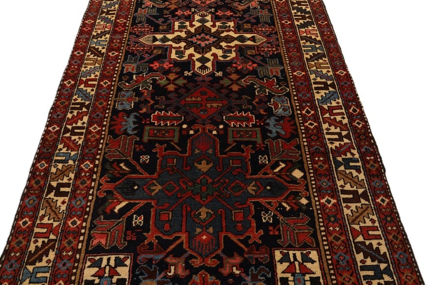 Heriz Perserteppich antik, 520 × 120 cm, Wolle & Seide
