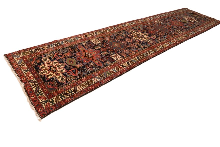 Heriz Perserteppich antik, 520 × 120 cm, Wolle & Seide