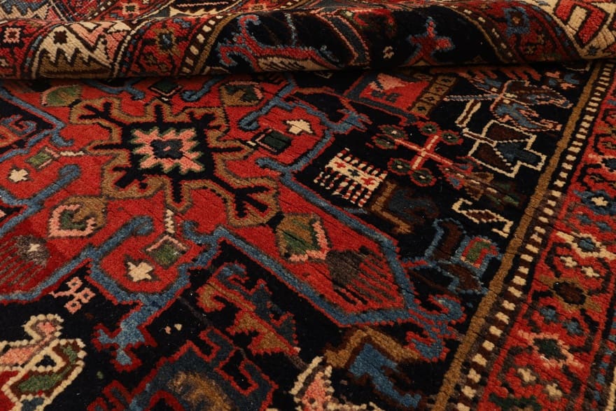 Heriz Perserteppich antik, 520 × 120 cm, Wolle & Seide