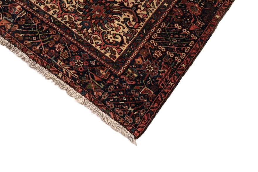 Antiker Heriz Perserteppich, 380 × 155 cm, Wolle & Seide