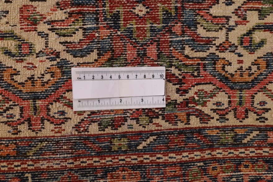 Antiker Heriz Perserteppich, 380 × 155 cm, Wolle & Seide