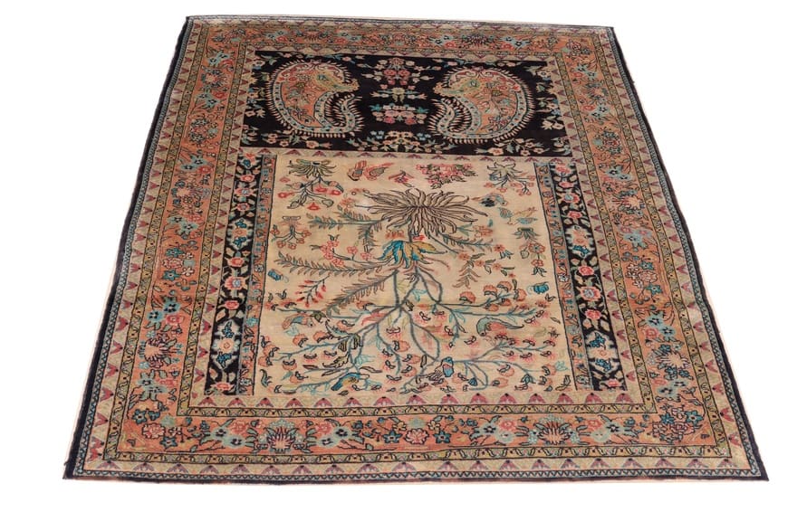 Ghom Perserteppich antik, 178 × 123 cm, Seide