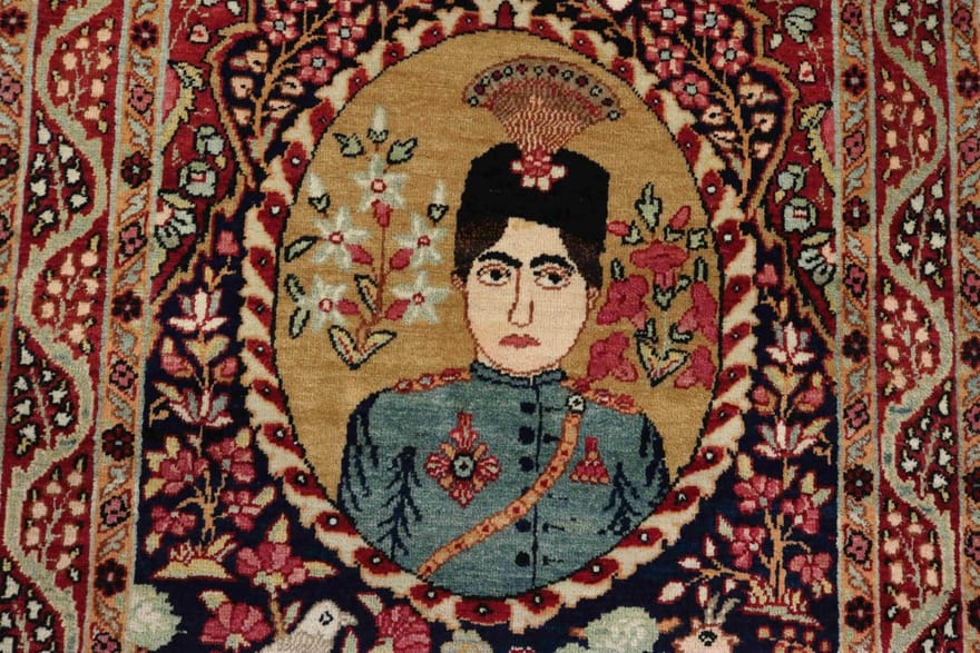 Antiker Kerman Perserteppich aus Iran, 87 × 60 cm