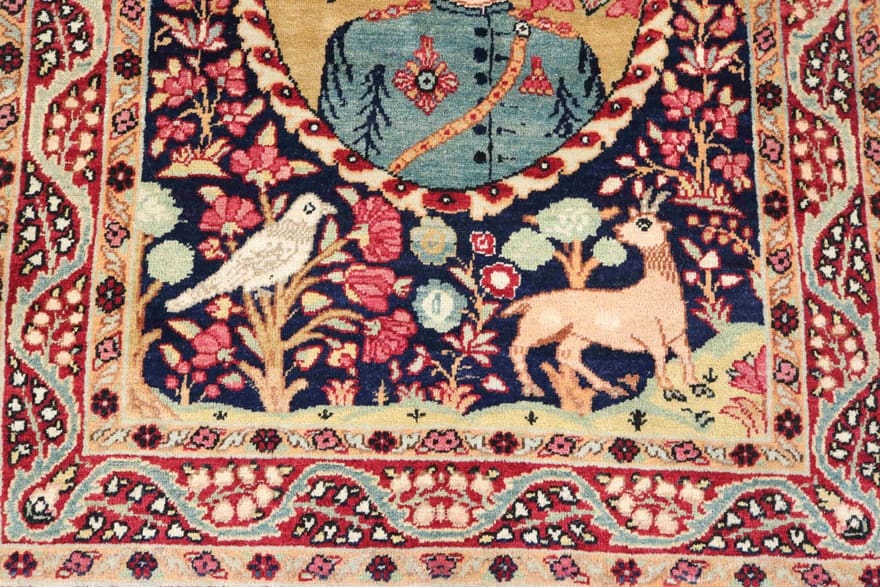 Antiker Kerman Perserteppich aus Iran, 87 × 60 cm