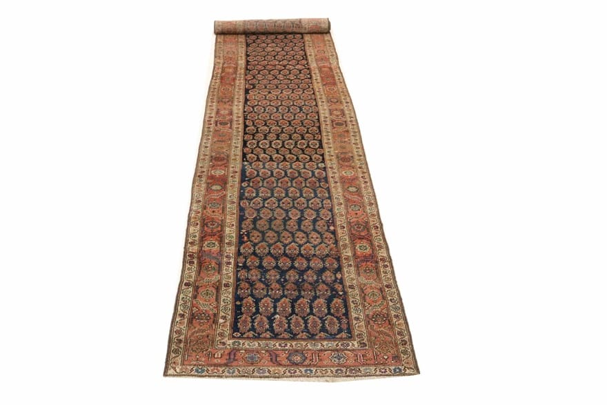Malayer Perserteppich antik, 590 × 90 cm, Wolle