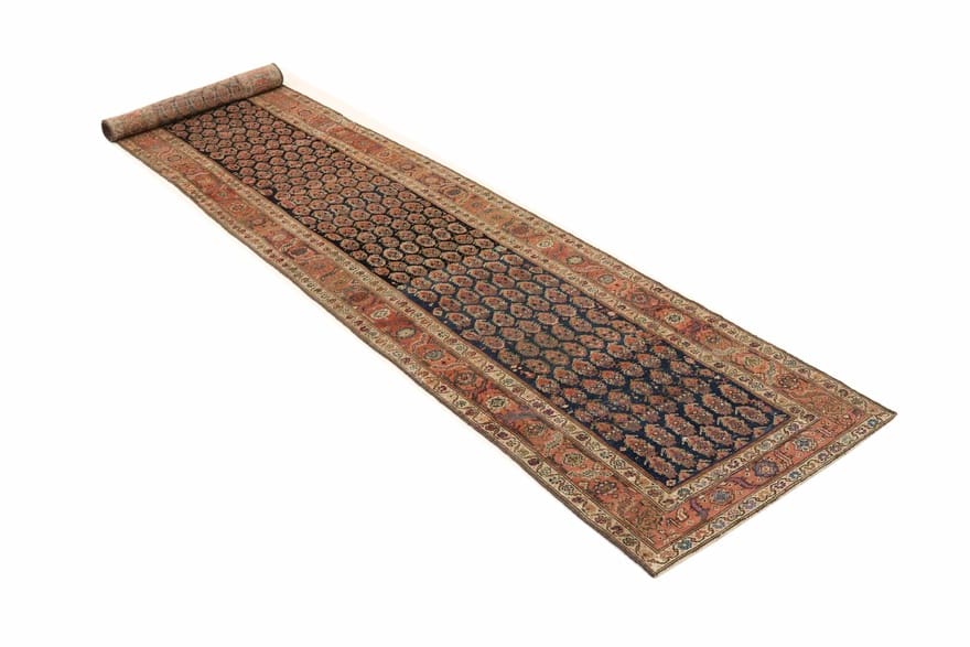 Malayer Perserteppich antik, 590 × 90 cm, Wolle