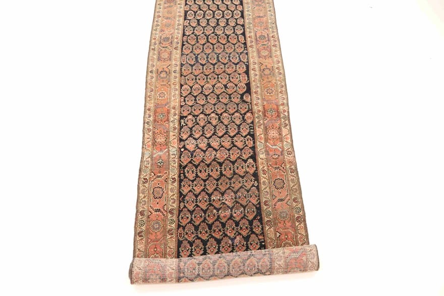 Malayer Perserteppich antik, 590 × 90 cm, Wolle
