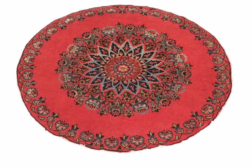 keshan-teppich-102x101-cm-blumenmuster-handgeknupft-perserteppich-2 Kashan Perserteppich antik, 100 × 100 cm, Wolle & Seide