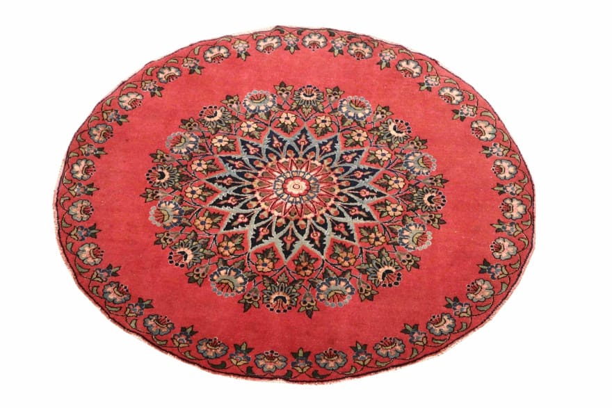 keshan-teppich-102x101-cm-blumenmuster-handgeknupft-perserteppich-3 Kashan Perserteppich antik, 100 × 100 cm, Wolle & Seide
