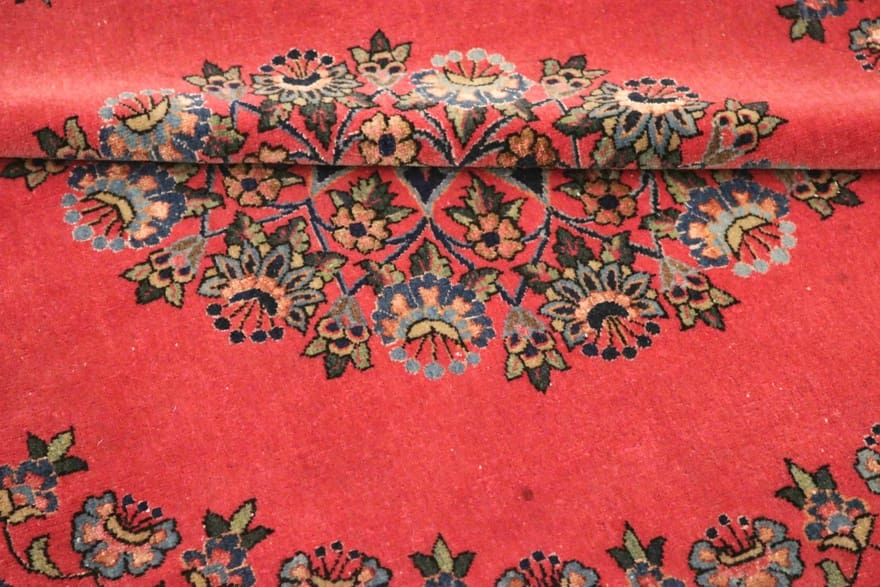 keshan-teppich-102x101-cm-blumenmuster-handgeknupft-perserteppich-5 Kashan Perserteppich antik, 100 × 100 cm, Wolle & Seide