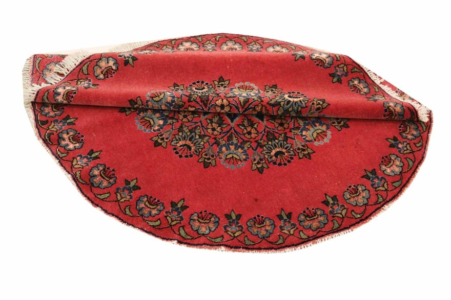 keshan-teppich-102x101-cm-blumenmuster-handgeknupft-perserteppich-6 Kashan Perserteppich antik, 100 × 100 cm, Wolle & Seide
