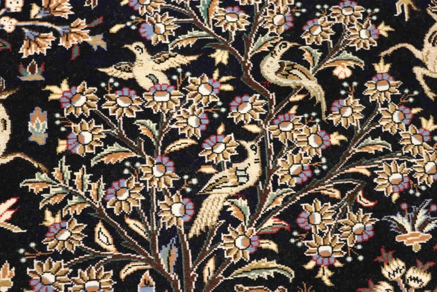 Antiker Ghom Perserteppich aus Iran, 212 × 141 cm