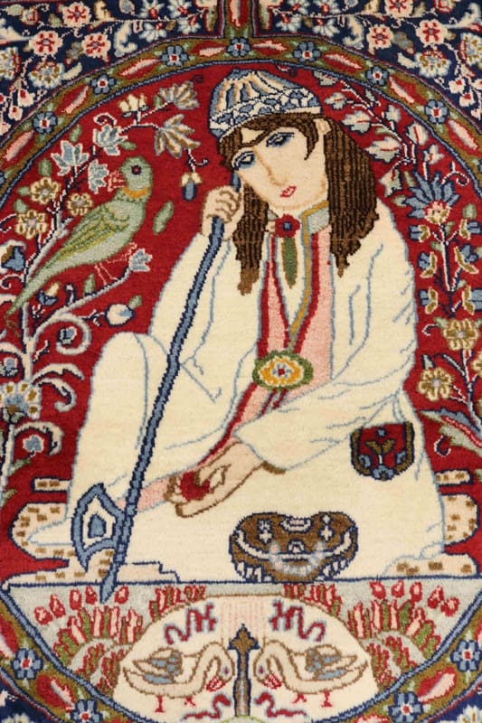 Antiker Kerman Perserteppich, 129 × 99 cm, Wolle