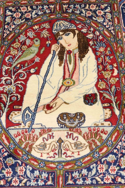 Antiker Kerman Perserteppich, 129 × 99 cm, Wolle