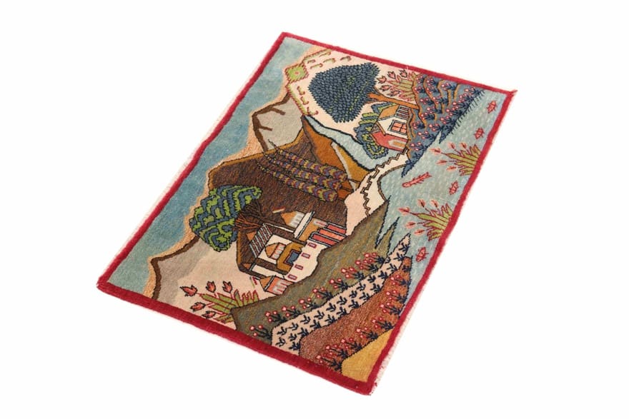 Kashan Perserteppich antik, 88 × 58 cm, Wolle