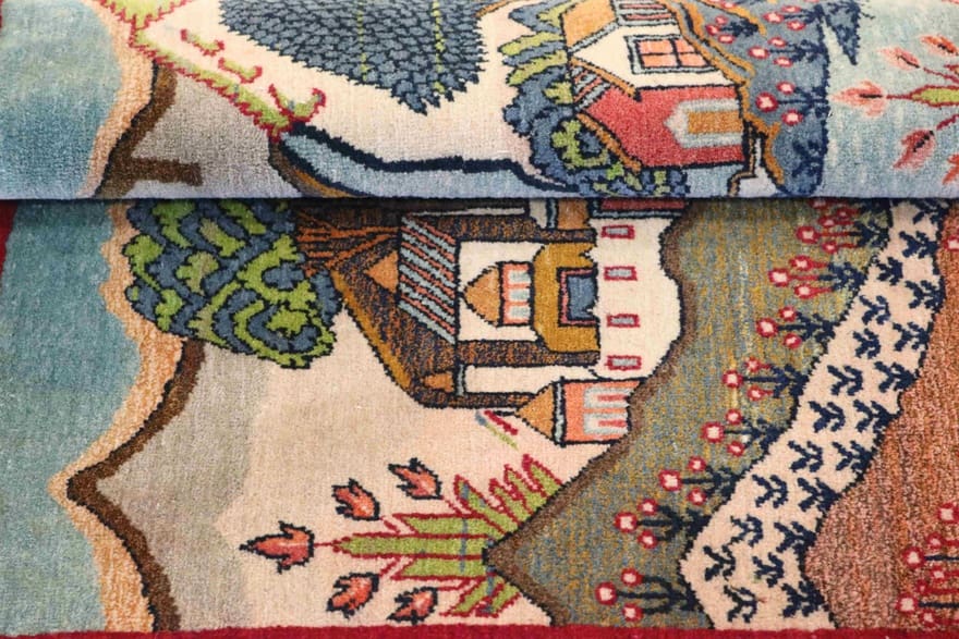 Kashan Perserteppich antik, 88 × 58 cm, Wolle