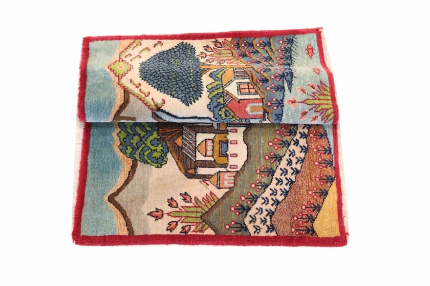 Kashan Perserteppich antik, 88 × 58 cm, Wolle