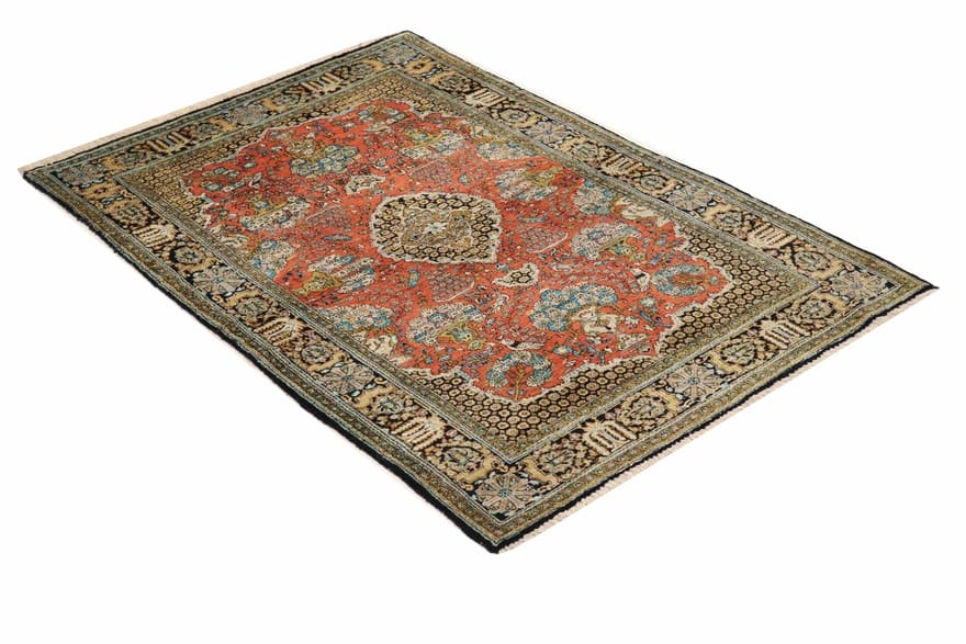 Antiker Ghom Seidenteppich 162×111 cm – Handgeknüpft, Orientteppich