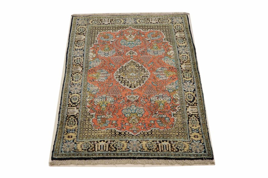 Antiker Ghom Seidenteppich 162×111 cm – Handgeknüpft, Orientteppich