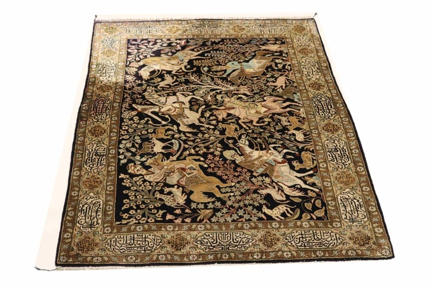 Ghom Seidenteppich 172×111 cm – Luxuriöser Orientteppich handgeknüpft