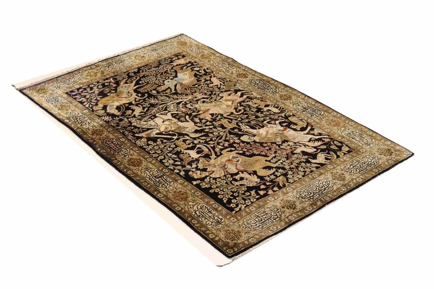 Ghom Seidenteppich 172×111 cm – Luxuriöser Orientteppich handgeknüpft