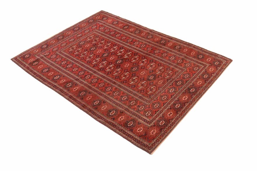 bukhara-orientteppich-206x156-cm-geometrisches-muster-handgeknupft-5 Antiker Perserteppich, 204 × 155 cm, Wolle