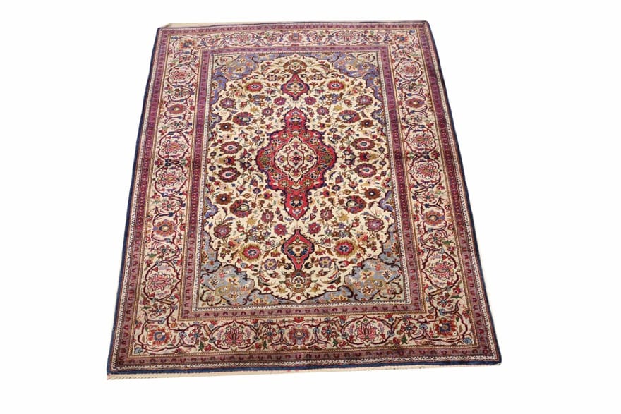 Antiker Kashan Perserteppich aus Iran, 154 × 103 cm