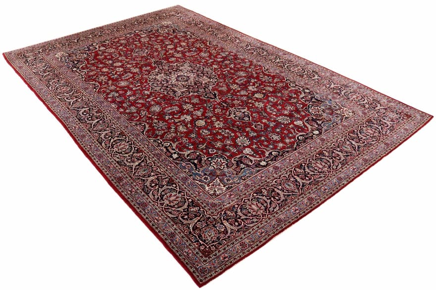 Antiker Kashan Perserteppich, 410 × 267 cm, Wolle