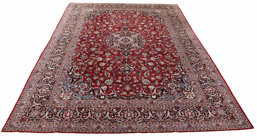 Antiker Kashan Perserteppich, 410 × 267 cm, Wolle
