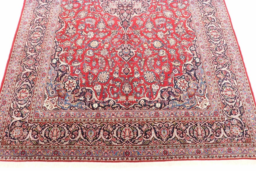Antiker Kashan Perserteppich, 410 × 267 cm, Wolle