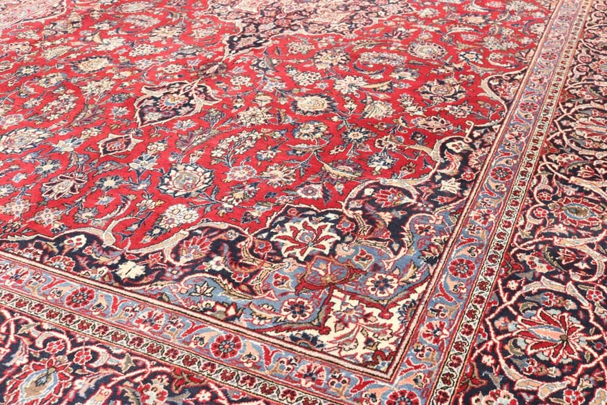 Antiker Kashan Perserteppich, 410 × 267 cm, Wolle