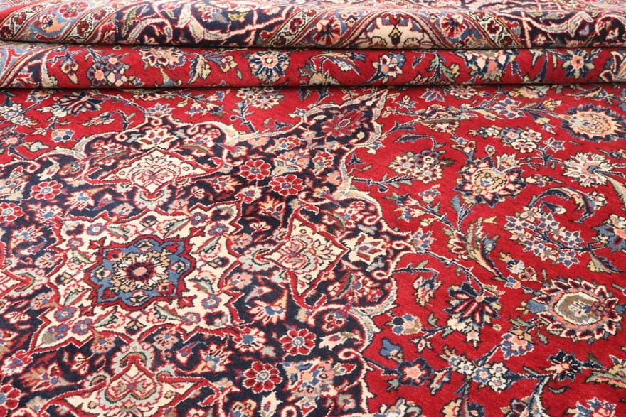 Antiker Kashan Perserteppich, 410 × 267 cm, Wolle