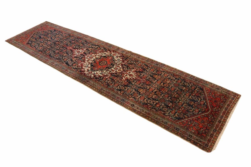 Antiker Malayer Perserteppich, 420 × 105 cm, Wolle