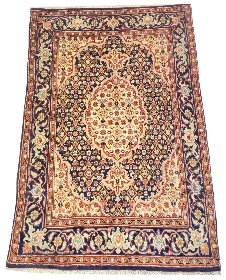 Moud Perserteppich 111 × 74 cm aus Wolle & Seide, handgeknüpft