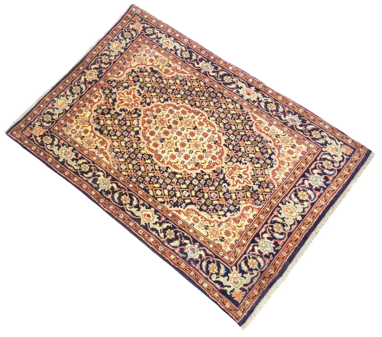 Moud Perserteppich 111 × 74 cm aus Wolle & Seide, handgeknüpft
