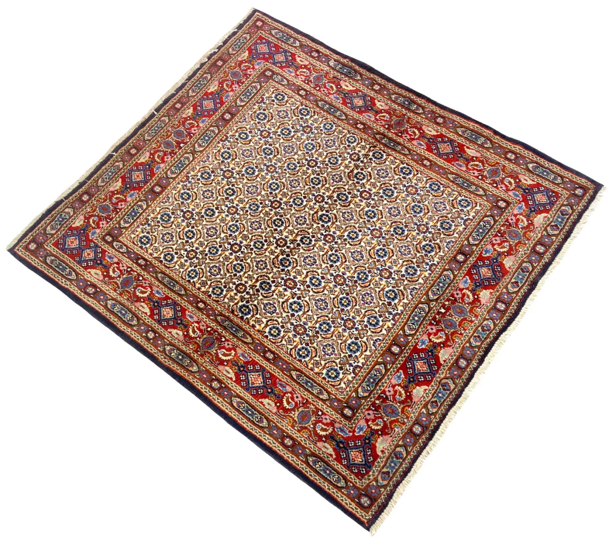 Moud Perserteppich aus Iran, 112 × 101 cm