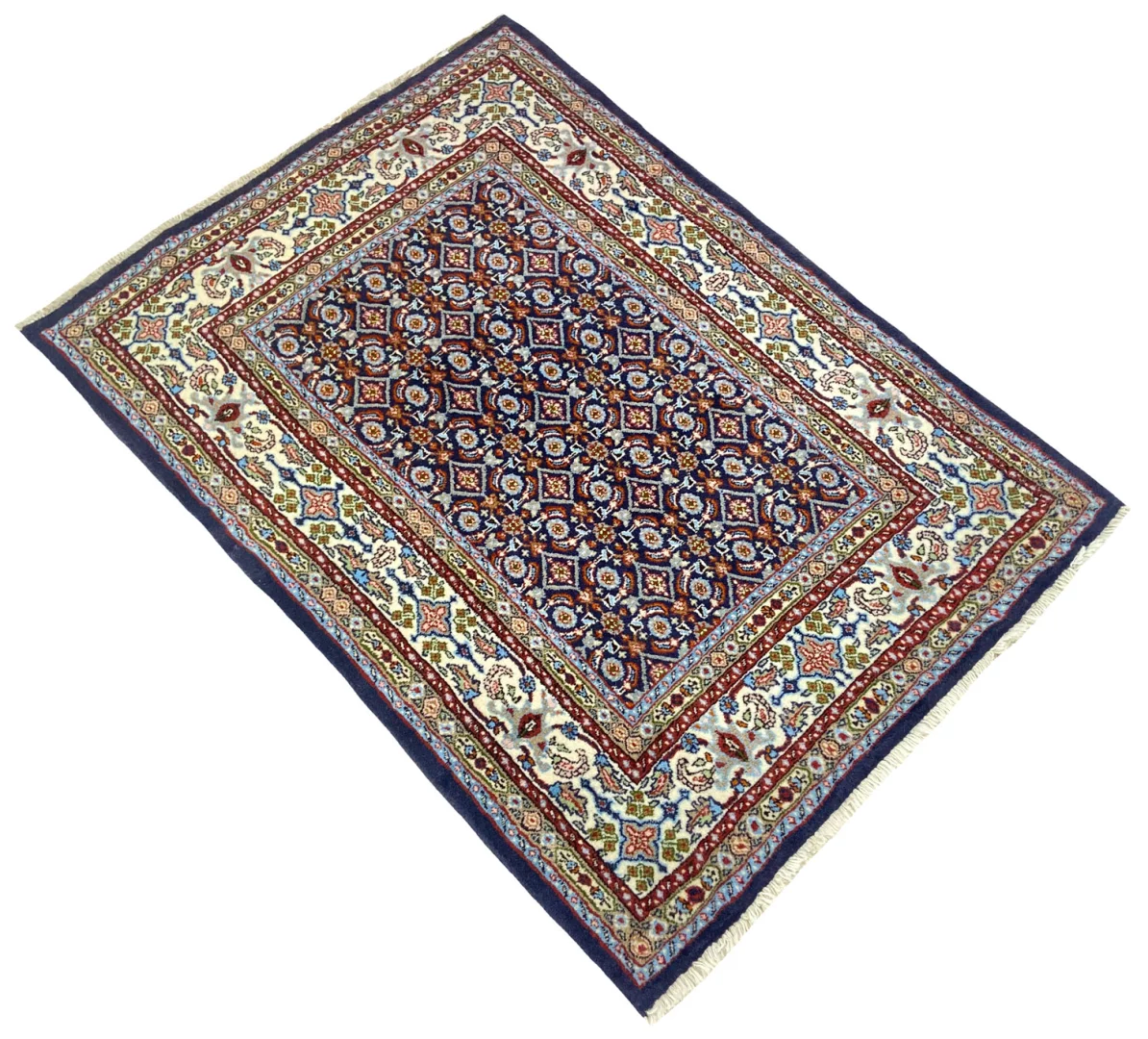 Moud Perserteppich 117 × 85 cm aus Wolle & Seide, handgeknüpft