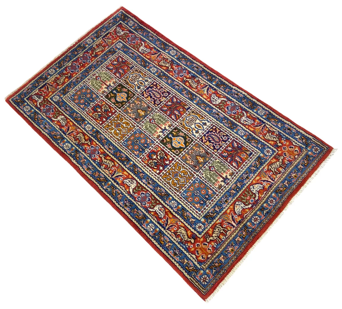 Moud Herati Perserteppich 129 × 79 cm aus Wolle & Seide, handgeknüpft