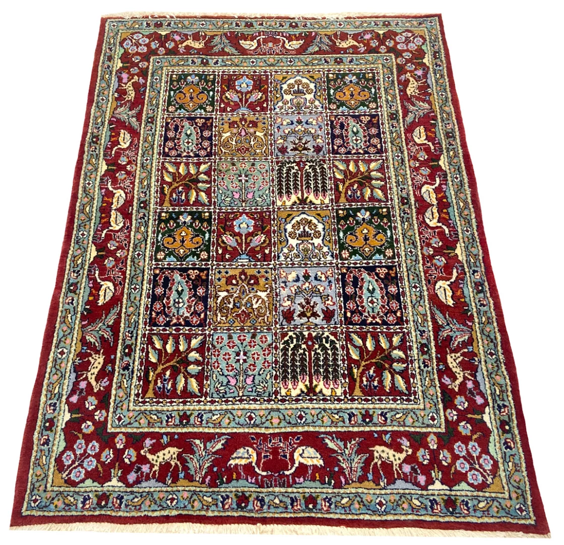 Moud Perserteppich aus Iran, 138 × 99 cm