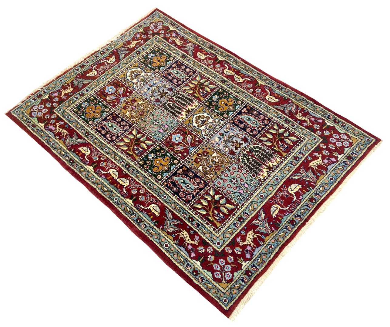 Moud Perserteppich aus Iran, 138 × 99 cm