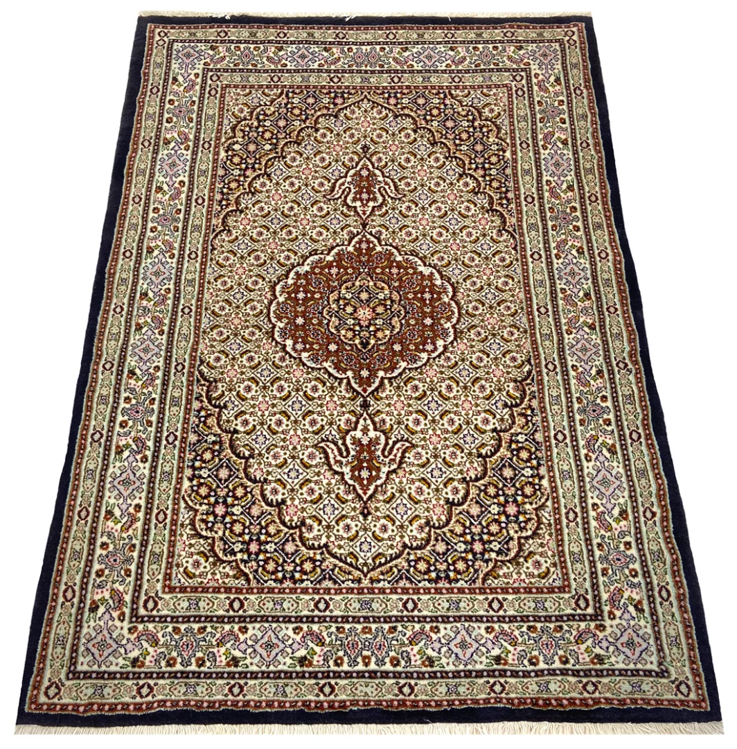 Moud Perserteppich 144 × 101 cm aus Wolle & Seide, handgeknüpft
