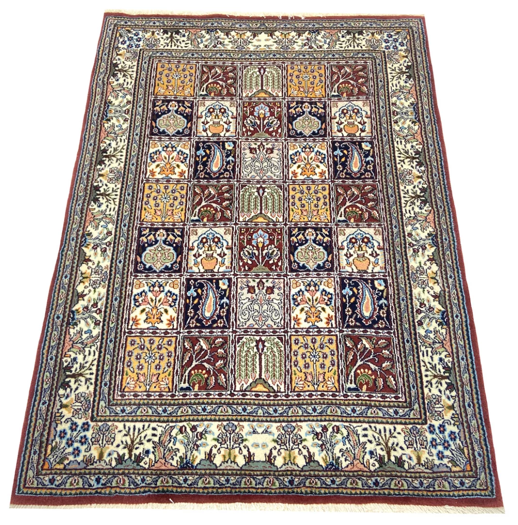 Moud Perserteppich 145 × 105 cm aus Wolle & Seide, handgeknüpft