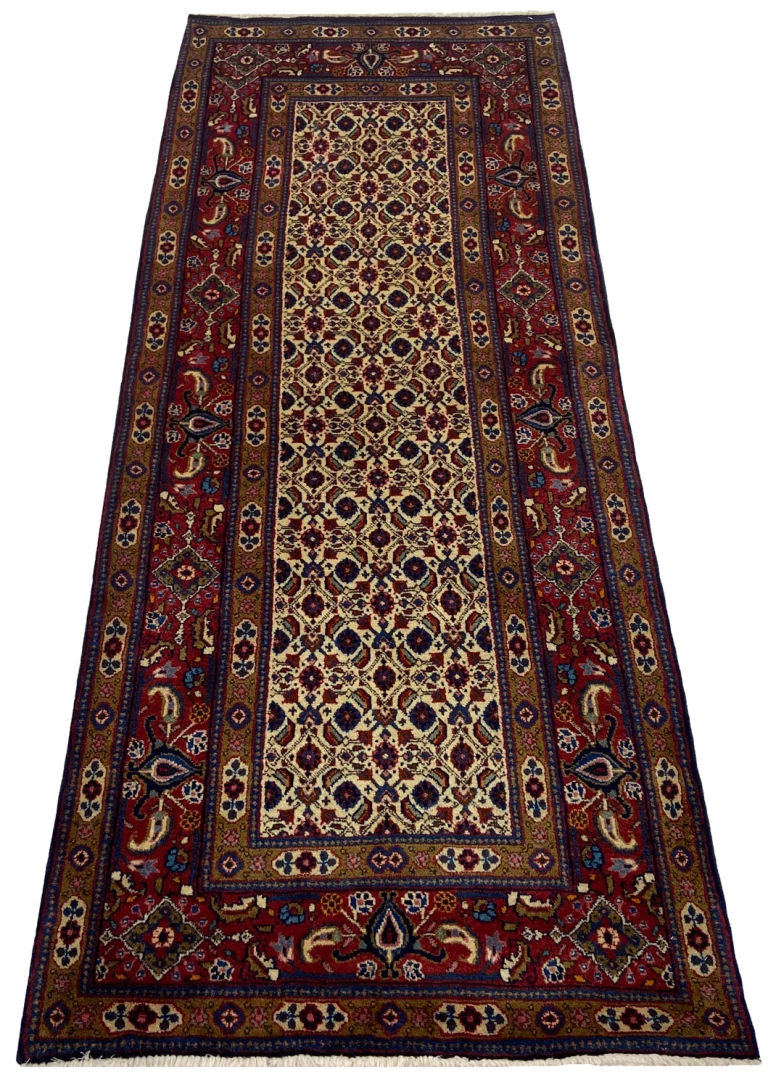 Moud Perserteppich aus Iran, 195 × 79 cm