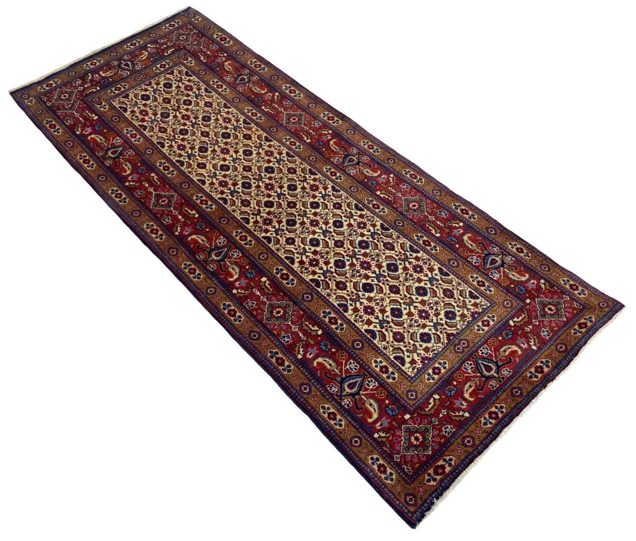 Moud Perserteppich aus Iran, 195 × 79 cm
